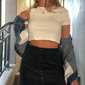 Brandy Melville White Crop Tee